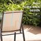 2 Pieces Patio Outdoor Dining Chairs with Powder Coated Steel Frame